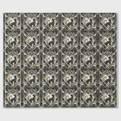 Moderne Abstracte Sierlijke Kat Inpakpapier (Vlak)
