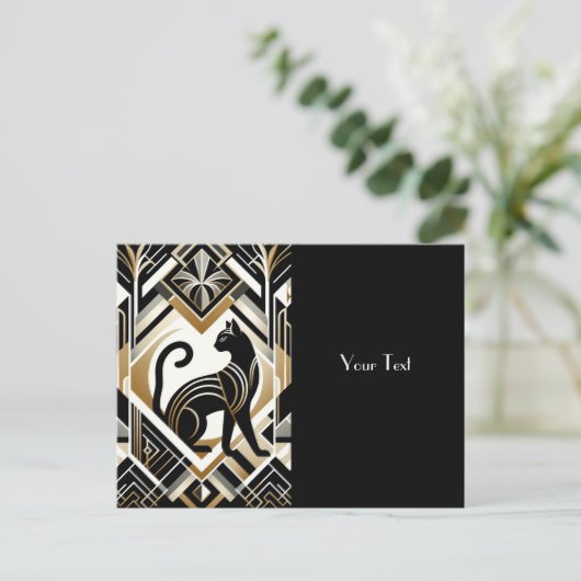 Moderne Abstracte Sierlijke Kattenansichtkaart Briefkaart (Staand voorkant)