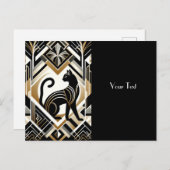 Moderne Abstracte Sierlijke Kattenansichtkaart Briefkaart (Voorkant / Achterkant)