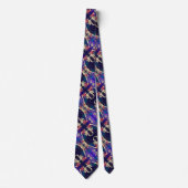 Moderne Abstracte Silk Floral Foulard Stropdas (Voorkant)