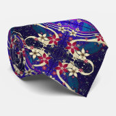 Moderne Abstracte Silk Floral Foulard Stropdas (Opgerold)