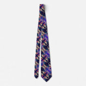Moderne Abstracte Silk Floral Foulard Stropdas (Achterkant)