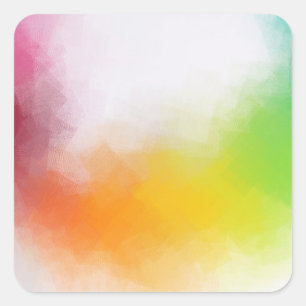 Moderne Abstracte Sjabloon Blank Roze rood geel Vierkante Sticker