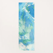 Moderne Abstracte Sjabloon Blauw groen wit Yogamat (Voorkant)
