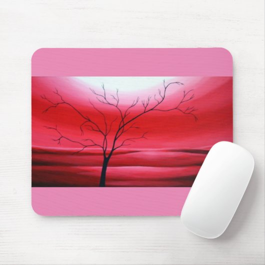 Moderne Abstracte Sjabloon rond de rode hemel Muismat (Met muis)