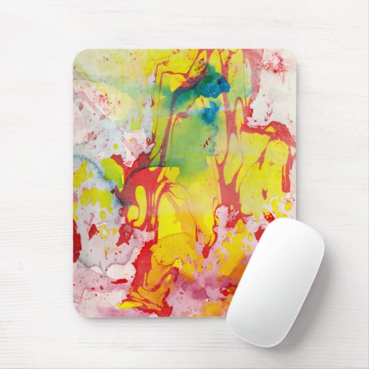 Moderne Abstracte Sjabloon Rood Geel Blauw Groen Muismat (Met muis)