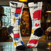 Moderne Abstracte Sokken met Color Block Brushstro