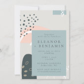 Moderne Abstracte speelse pastel Abstracte bruilof Kaart (Voorkant)