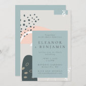 Moderne Abstracte speelse pastel Abstracte bruilof Kaart (Voorkant / Achterkant)