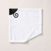 Moderne Abstracte spiraal in zwart en wit Bad Handdoek (Wasdoekje)