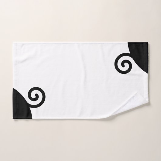 Moderne Abstracte spiraal in zwart en wit Bad Handdoek (Handdoek)