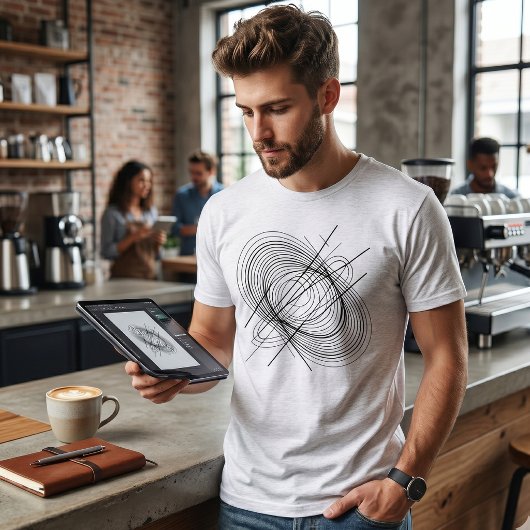 Moderne Abstracte Spiraal Lijn Kunst Tri-Blend Shirt
