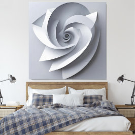 Moderne Abstracte Spiraal – Minimalistische 3D AI- Canvas Afdruk