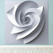 Moderne Abstracte Spiraal – Minimalistische 3D AI- Canvas Afdruk (Insitu (Houten vloer))