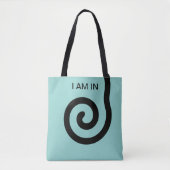 Moderne Abstracte spiraal op licht Blauwgroen Tote Bag (Voorkant)