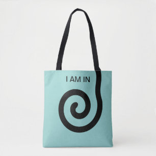 Moderne Abstracte spiraal op licht Blauwgroen Tote Bag