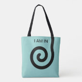 Moderne Abstracte spiraal op licht Blauwgroen Tote Bag (Achterkant)