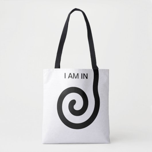 Moderne abstracte spiraal op zwart en wit tote bag (Voorkant)