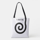 Moderne abstracte spiraal op zwart en wit tote bag (Achterkant)