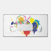 Moderne Abstracte Splatter Art Kleurrijke Plezier Bureaumat (Keyboard & Muis)