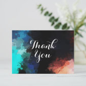 Moderne Abstracte Spletters van Verf Dank u Bedankkaart (Staand voorkant)