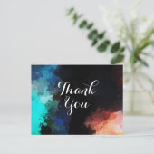 Moderne Abstracte Spletters van Verf Dank u Briefkaart (Staand voorkant)