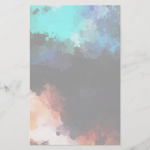 Moderne Abstracte Spletters zwart Oranje blauw Briefpapier