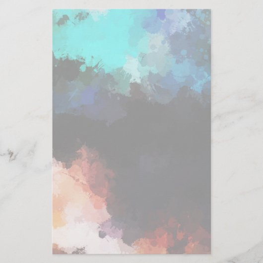 Moderne Abstracte Spletters zwart Oranje blauw Briefpapier (Voorkant)