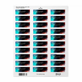 Moderne Abstracte Spletters zwart Oranje blauw Etiket (Full Sheet)