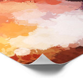 Moderne Abstracte Spletters zwart Oranje blauw Poster (Hoek)