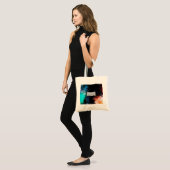 Moderne Abstracte Spletters zwart Oranje blauw Tote Bag (Voorkant (model))