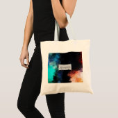 Moderne Abstracte Spletters zwart Oranje blauw Tote Bag (Voorkant (product))