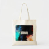 Moderne Abstracte Spletters zwart Oranje blauw Tote Bag (Voorkant)