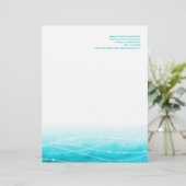 Moderne abstracte sprankelende zeeen blauw briefho briefhoofd (Staand voorkant)