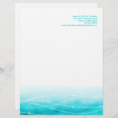 Moderne abstracte sprankelende zeeen blauw briefho briefhoofd (Voorkant / Achterkant)