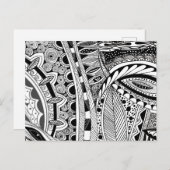 Moderne abstracte stad met zwarte en witte inkt briefkaart (Voorkant / Achterkant)