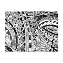 Moderne abstracte stad met zwarte en witte inkt