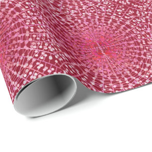 Moderne Abstracte Starburst, Bourgogne en Roze Cadeaupapier