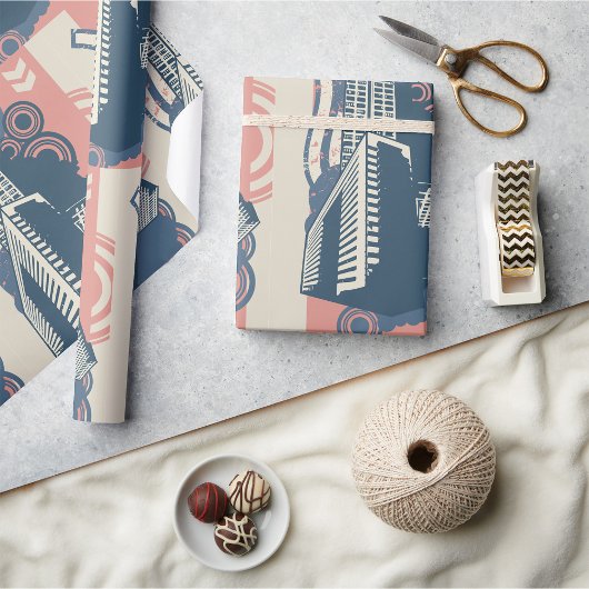 Moderne Abstracte stedelijke achtergrond levendig  Cadeaupapier