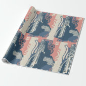 Moderne Abstracte stedelijke achtergrond levendig  Cadeaupapier (Uitgerold)
