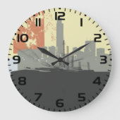Moderne Abstracte stedelijke achtergrond levendig Grote Klok (Voorkant)