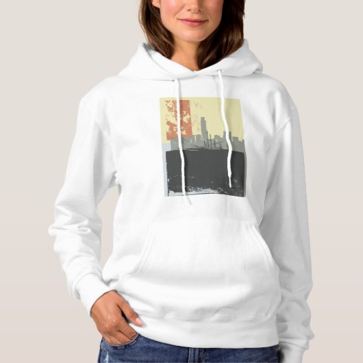 Moderne Abstracte stedelijke achtergrond levendig  Hoodie (Voorkant)
