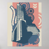 Moderne Abstracte stedelijke achtergrond levendig Poster (Voorkant)