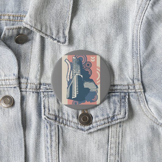 Moderne Abstracte stedelijke achtergrond levendig Ronde Button 7,6 Cm