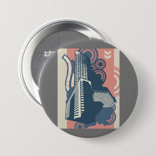 Moderne Abstracte stedelijke achtergrond levendig  Ronde Button 7,6 Cm (Voorkant /achterkant)