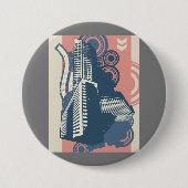 Moderne Abstracte stedelijke achtergrond levendig  Ronde Button 7,6 Cm (Voorkant)