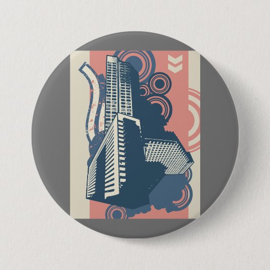 Moderne Abstracte stedelijke achtergrond levendig Ronde Button 7,6 Cm (Voorkant)