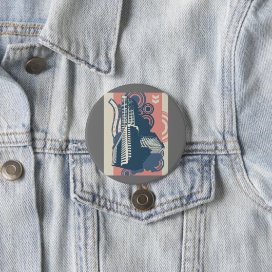 Moderne Abstracte stedelijke achtergrond levendig  Ronde Button 7,6 Cm (In situ)