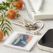 Moderne Abstracte stedelijke achtergrond levendig Sleutelhanger (Voorkant Rechts)