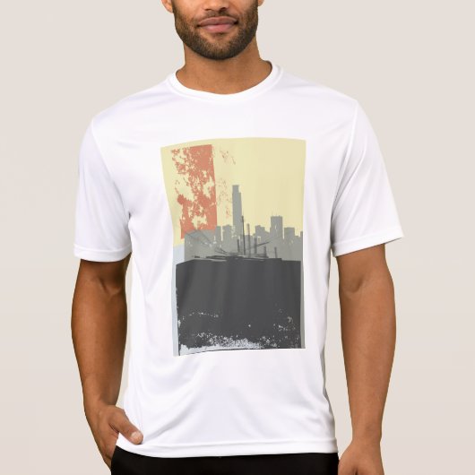 Moderne Abstracte stedelijke achtergrond levendig  T-shirt (Voorkant)
